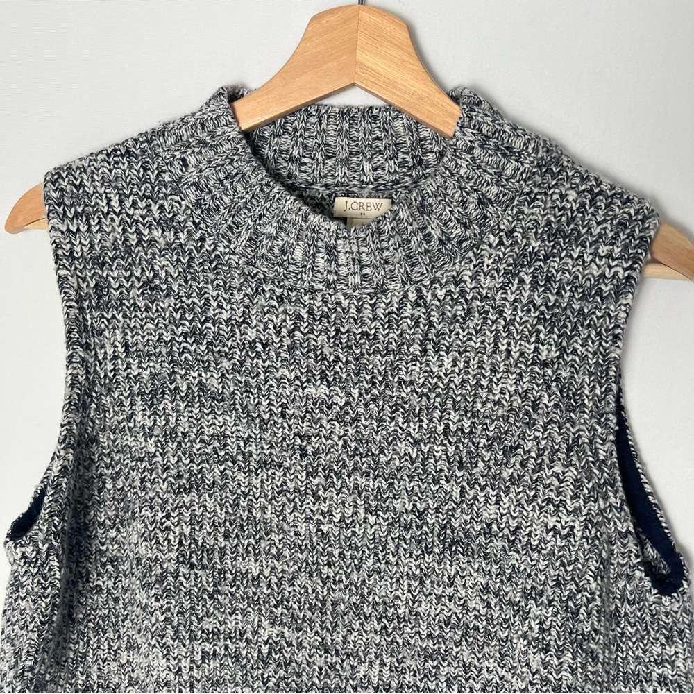 J.Crew Women’s Sleeveless Sweater Vest Tank Top Wool Blend Gray Preppy Size L - Picture 2 of 7